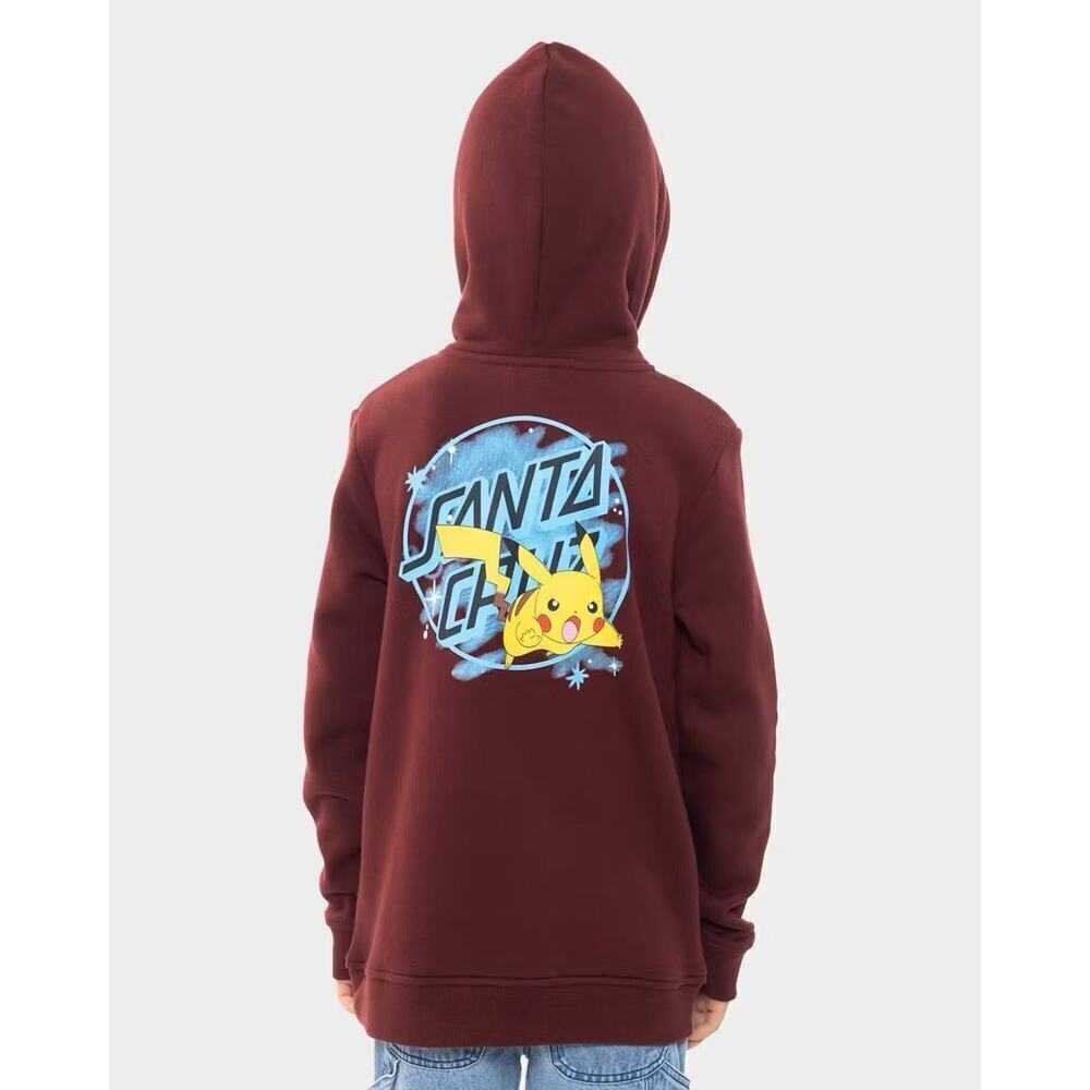 Santa Cruz Pokémon Pikachu Hoodie Youth XL Burgundy Skateboard Graphic